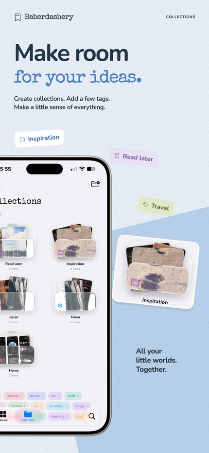 Make room for ideas: Haberdashery app feature artwork