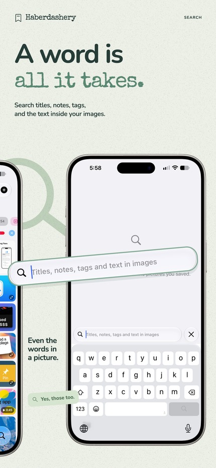 A word is all it takes: Haberdashery app feature artwork